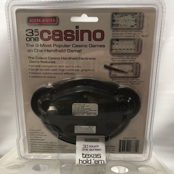 Coleco Casino Games 3 In One Handheld Texas Hold'em High Blackjack 5 Card Draw - Picture 2 of 4